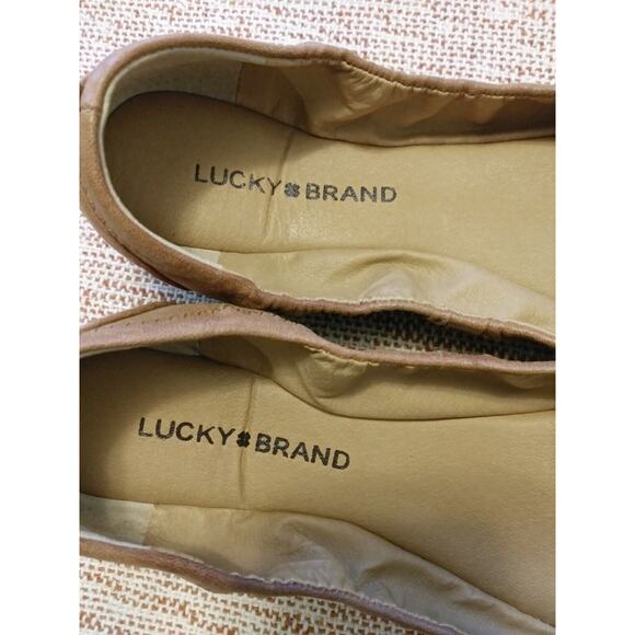 Lucky Brand Women 7.5 Eleesia Ballet Flats Slip On Shoe Leather Minimal Classic - Picture 3 of 9